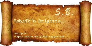 Sabján Brigitta névjegykártya