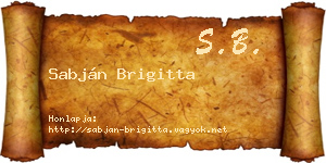 Sabján Brigitta névjegykártya